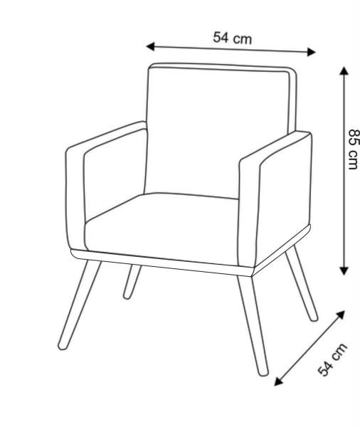 Kit 4 Poltronas Luxo Decorativas Nina E 2 Puffs Suede Bege - 8