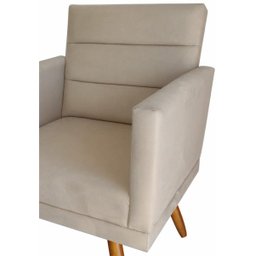 Kit 2 Poltronas Luxo Decorativas Nina Suede Bege - 3