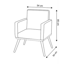 Poltrona Nina Luxo Decorativa Sala E Recepção Suede Bege - 5