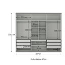 Ver imagem 3 de Guarda-Roupa Casal 6 Portas com Espelho Monte Carlo Yescasa