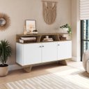 Ver imagem 1 de Buffet Aparador 135cm com 3 Portas Nobu Branco/mel B157