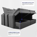 Ver imagem 3 de Sofá Baú sem Caixa Retrátil 2,00m Softgel Petit Boucle Cinza Escuro Cama Inbox