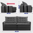 Ver mais imagens de Sofá Baú sem Caixa Retrátil 2,00m Softgel Petit Boucle Cinza Escuro Cama Inbox