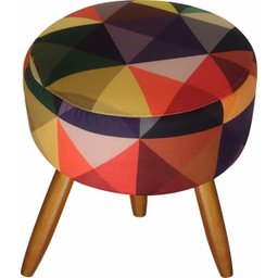 Kit 2 Poltronas Decorativas Nina e 2 Puff Triângulo Colorido - 6