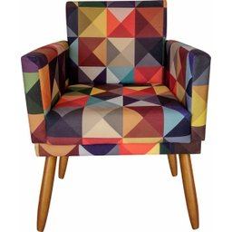 Kit 2 Poltronas Decorativas Nina e 2 Puff Triângulo Colorido - 2