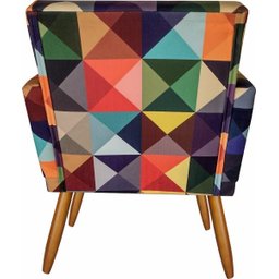 Kit 2 Poltronas Decorativas Nina e 2 Puff Triângulo Colorido - 5