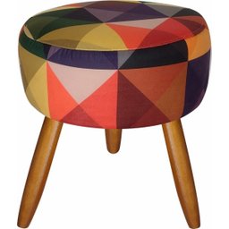Kit 2 Poltronas Decorativas Nina e 2 Puff Triângulo Colorido - 7