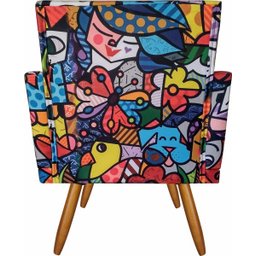 Kit 01 Poltrona Cadeira Decorativa Nina E Puff Romero Brito - 5