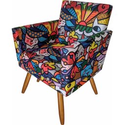 Kit 01 Poltrona Cadeira Decorativa Nina E Puff Romero Brito - 3