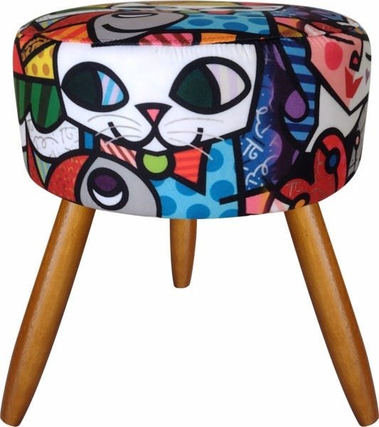 Kit 2 Poltronas Cadeira Decorativa Nina e Puff Romero Brito - 6