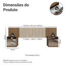 Ver imagem 3 de Cabeceira Extensível Estofada com 2 Mesas de Cabeceira Espelhadas Rustic/Imperial Madesa