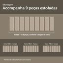 Ver mais imagens de Cabeceira Extensível Estofada com 2 Mesas de Cabeceira Espelhadas Rustic/Imperial Madesa