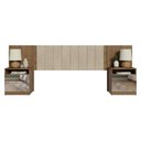 Ver imagem 5 de Cabeceira Extensível Estofada com 2 Mesas de Cabeceira Espelhadas Rustic/Imperial Madesa