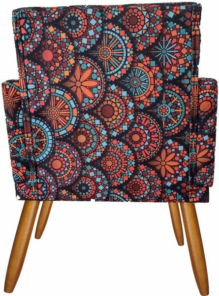 Kit 2 Poltronas Cadeira Decorativa Nina e Puff Mandala - 5