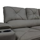 Ver imagem 4 de Sofá com Porta Copos Retrátil e Reclinável Siena 2,05m Velosuede - Netsofas - Cinza