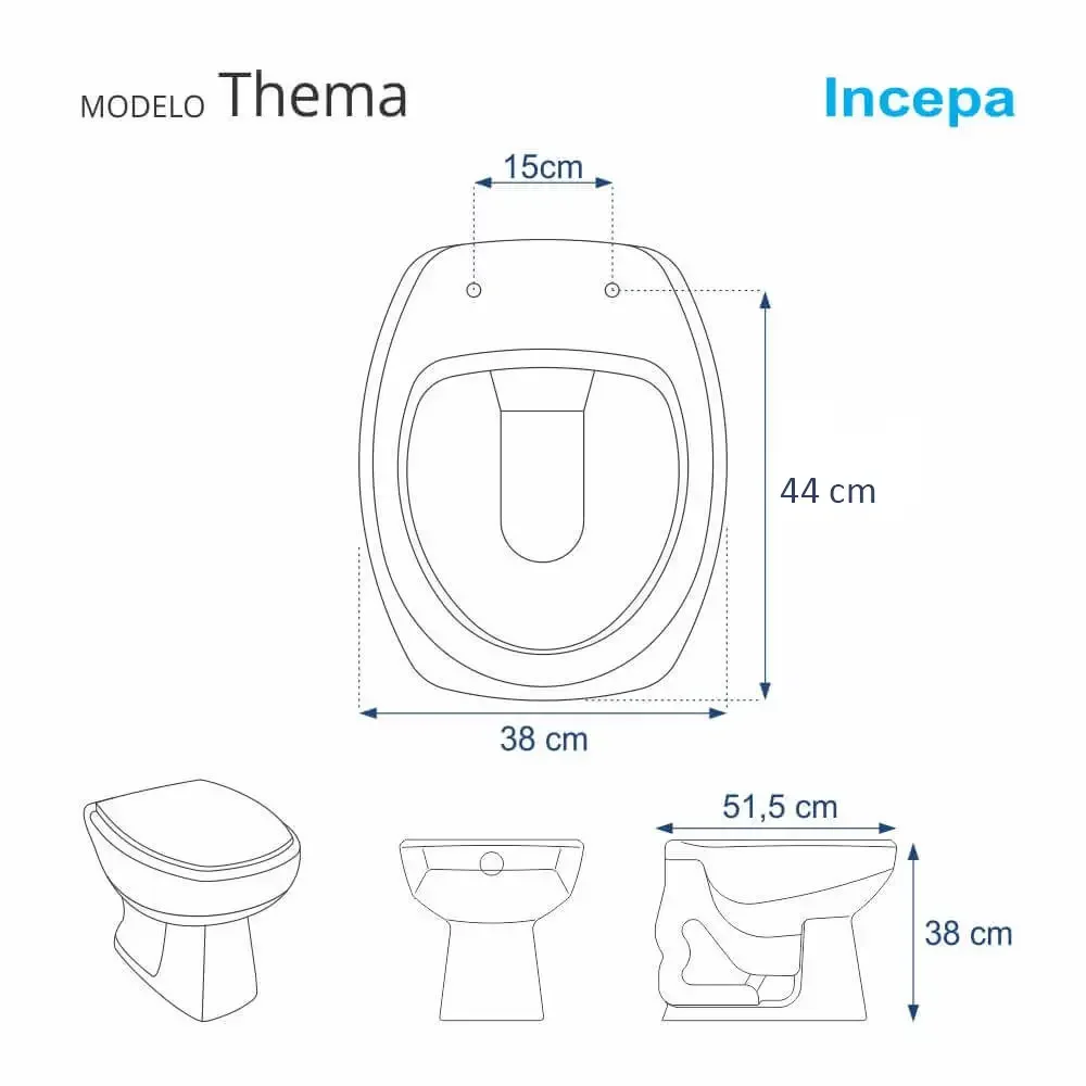 Tampa de Vaso Sanitário Thema Preto para bacia Incepa Laufen - 3