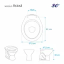 Ver imagem 3 de Assento Sanitário Araxa Cinza para vaso Santa Clara