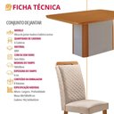 Ver imagem 6 de Conjunto de Jantar Isadora 6 Lugares com Cadeiras Lorena Veludo Creme 180cm Moderna