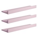 Ver imagem 2 de Kit 3 Prateleiras Porta Quadros 60 x 10cm Rosa Claro Suporte Invisível