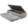 Bicama Box com Baú Solteiro 88x188 com Colchão Auxiliar Linho Bege - 2