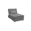 Ver imagem 1 de Sofá Cama Solteiro Chaise 1 Lugar Penelope - Veludo Chumbo