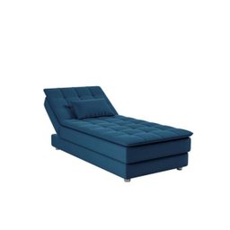 Sofá Cama Chaise 1 Lugar Penelope - Veludo Turkey Petroleo - 2