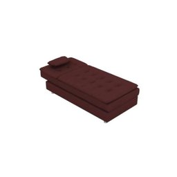 Sofá Cama Chaise 1 Lugar Penelope - Veludo Vinho - 2