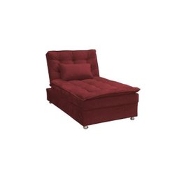 Sofá Cama Chaise 1 Lugar Penelope - Veludo Vinho - 1
