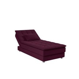 Sofá Cama Chaise 1 Lugar Penelope - Veludo Turkey Vinho - 2