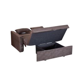 Sofá Cama com Baú Cristal - Marrom Escuro Pena - 3