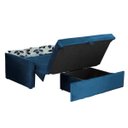 Ver imagem 3 de Sofá Cama com Baú Cristal - Azul Light com Almofada 424