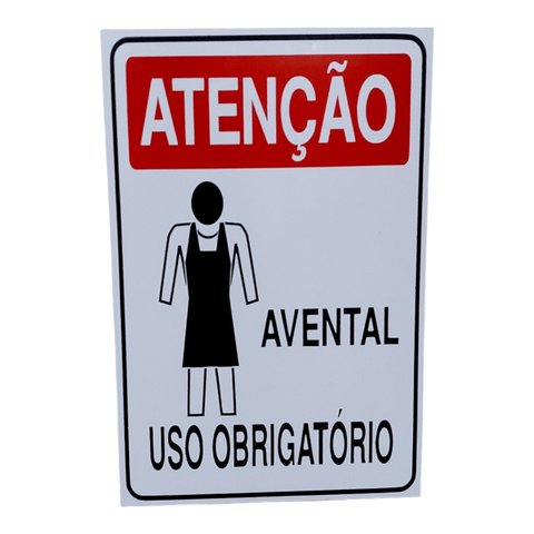Placa de Sinalização Obrigatorio Uso de Avental 20 X 30 Cm