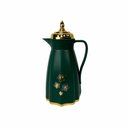 Ver imagem 1 de Garrafa Térmica Verde e Detalhes Dourado 700ml - 29x20cm - Resistente a Vazamentos - Design Elegante