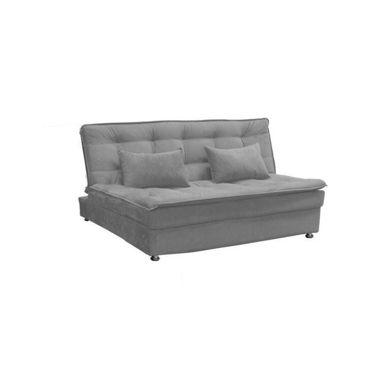 Sofá Cama Reclinável 2 Lugares Penélope - Veludo Chumbo Sofá Cama Reclinável 2 Lugares Penélope - Veludo Chumbo