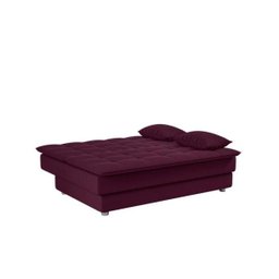 Sofá Cama Reclinável 2 Lugares Penélope - Veludo Turkey Vinho - 3