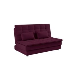 Sofá Cama Reclinável 2 Lugares Penélope - Veludo Turkey Vinho - 1