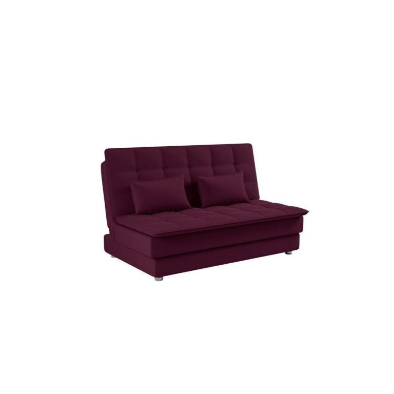 Sofá Cama Reclinável 2 Lugares Penélope - Veludo Turkey Vinho Sofá Cama Reclinável 2 Lugares Penélope - Veludo Turkey Vinho