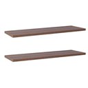 Ver imagem 1 de Kit com 2 Prateleiras 80 X 10cm Suporte Invisivel Cor Nogal Malaga (madeira Escura)