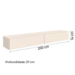 Rack Suspenso Para Painel Ou Tv Até 75" 2 Portas 2,00m - 4