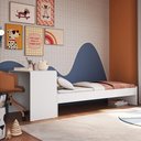 Ver imagem 1 de Cama Solteiro Infantil 188x88cm Escrivaninha Infix Branco C06 - Mpozenato
