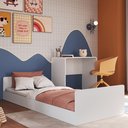 Ver mais imagens de Cama Solteiro Infantil 188x88cm Escrivaninha Infix Branco C06 - Mpozenato