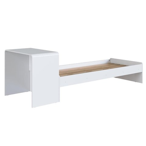 Cama Solteiro Infantil 188x88cm Escrivaninha Infix Branco C06 - Mpozenato