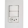 Conjunto 2 Interruptores Simples 10a 250v + 1 Tomada 2p+t 10a 250v 4x2 - Izy Flat - 1