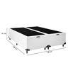 Cama Box Baú Casal 138 Bipartido Tecido Sintético Branco Com Colchão Espuma D20 - Tampo Preto Bello  - 3