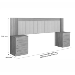 Cabeceira Extensiva Estofada Valência Cinamomo/off - Benetil - 3