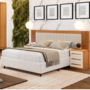 Ver imagem 1 de Cabeceira Extensiva Estofada Valência Cinamomo/off - Benetil