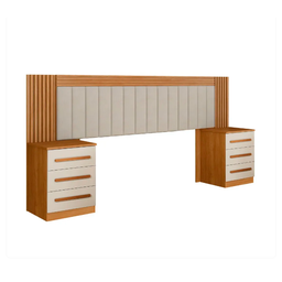 Cabeceira Extensiva Estofada Valência Cinamomo/off - Benetil - 2
