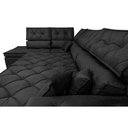 Ver imagem 4 de Sofá de Canto Retrátil e Reclinável Esquerdo 3,00x2,36m Molas Cama inBox Espanha Velusoft Preto