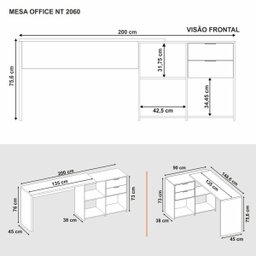 Mesa para Escritório Nt2060 Notável - 4