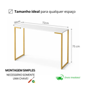 Ver imagem 3 de Aparador Buffet Cantinho do Café Estilo Industrial 100% Mdf Premium Branco e Pés em Metal Dourado